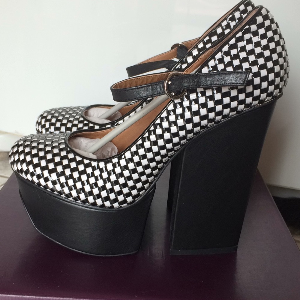 Shellys London Kocek Platform Woven Mary Janes